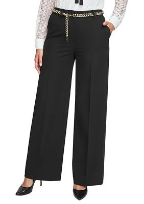 Women's High Rise Wide Leg Belted Pants