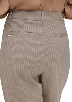 Women's High Rise Wide Leg Pinstripe Trouser Pants