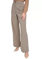 Women's High Rise Wide Leg Pinstripe Trouser Pants