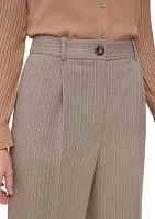 Women's High Rise Wide Leg Pinstripe Trouser Pants