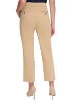 Women's Straight Ankle Pants with Side Seam Trim