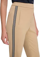 Women's Straight Ankle Pants with Side Seam Trim