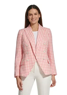 Women's Gingham Double Breasted Blazer