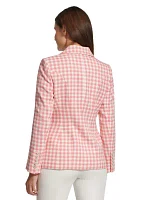 Women's Gingham Double Breasted Blazer