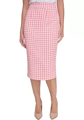 Women's Gingham Pencil Skirt