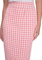 Women's Gingham Pencil Skirt