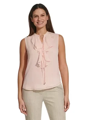 Women's Sleeveless Ruffle Blouse