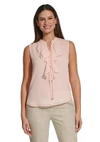 Women's Sleeveless Ruffle Blouse