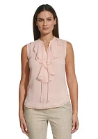 Women's Sleeveless Ruffle Blouse