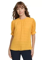 Women's Textured Puff Sleeve Blouse