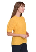 Women's Textured Puff Sleeve Blouse