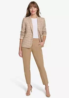 Women's One Button Houndstooth Blazer