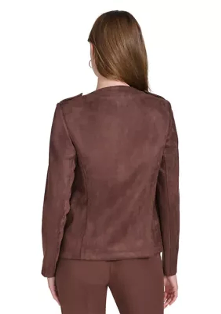 Women's Faux Suede Band Jacket