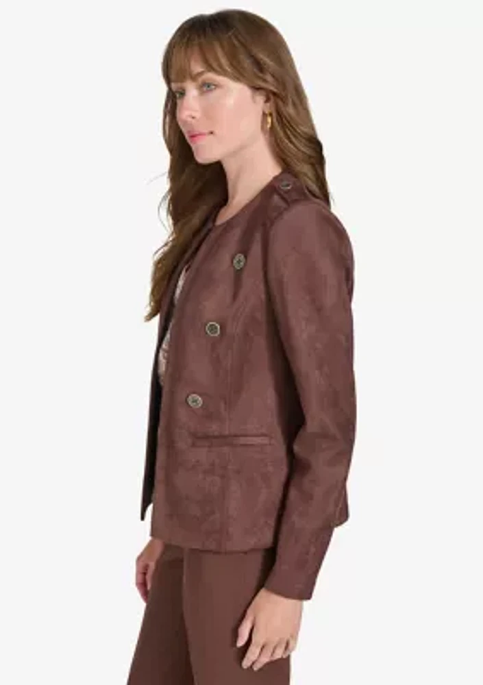 Women's Faux Suede Band Jacket