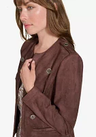 Women's Faux Suede Band Jacket