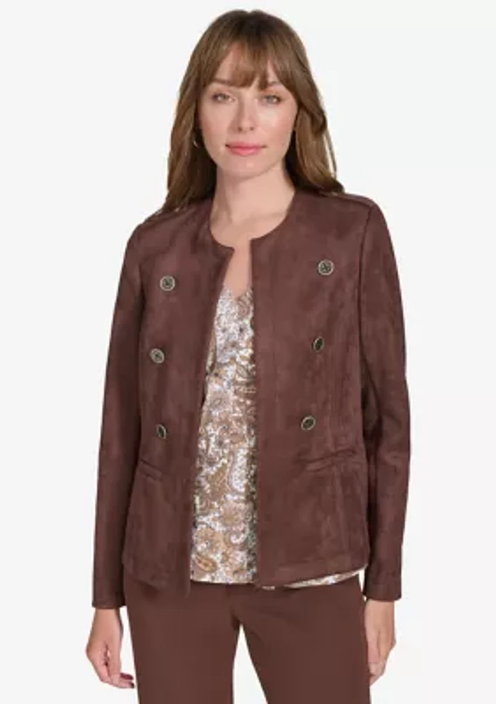 Women's Faux Suede Band Jacket