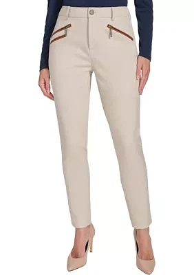 Women's Slim Ankle Pant with Zipper Pockets