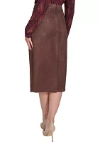 Faux Suede Pencil Skirt