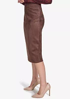 Faux Suede Pencil Skirt