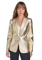 Women's One Button Gold Blazer