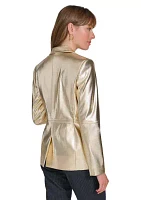 Women's One Button Gold Blazer