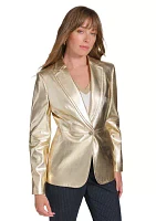 Women's One Button Gold Blazer