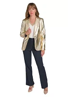 Women's One Button Gold Blazer