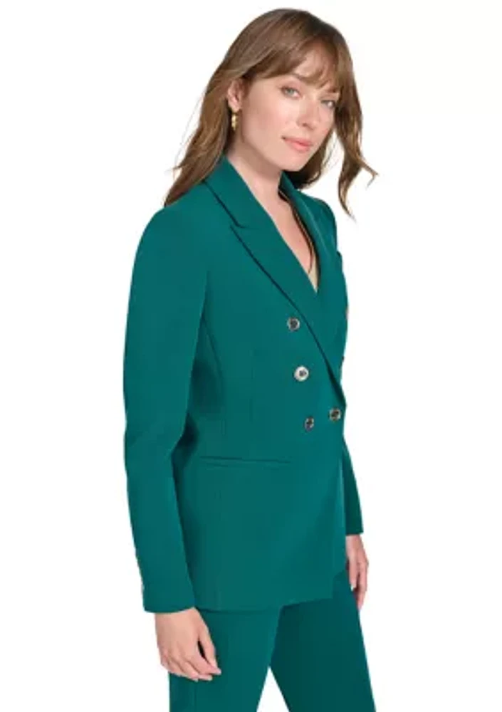 Women's Solid Double Breasted Blazer