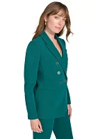 Women's Solid Double Breasted Blazer