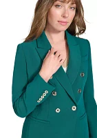 Women's Solid Double Breasted Blazer