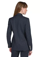 Women's Double Breaster Lurex Pinstripe Blazer