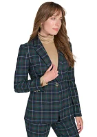 Women's Slim Fit Plaid Blazer