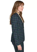 Women's Slim Fit Plaid Blazer