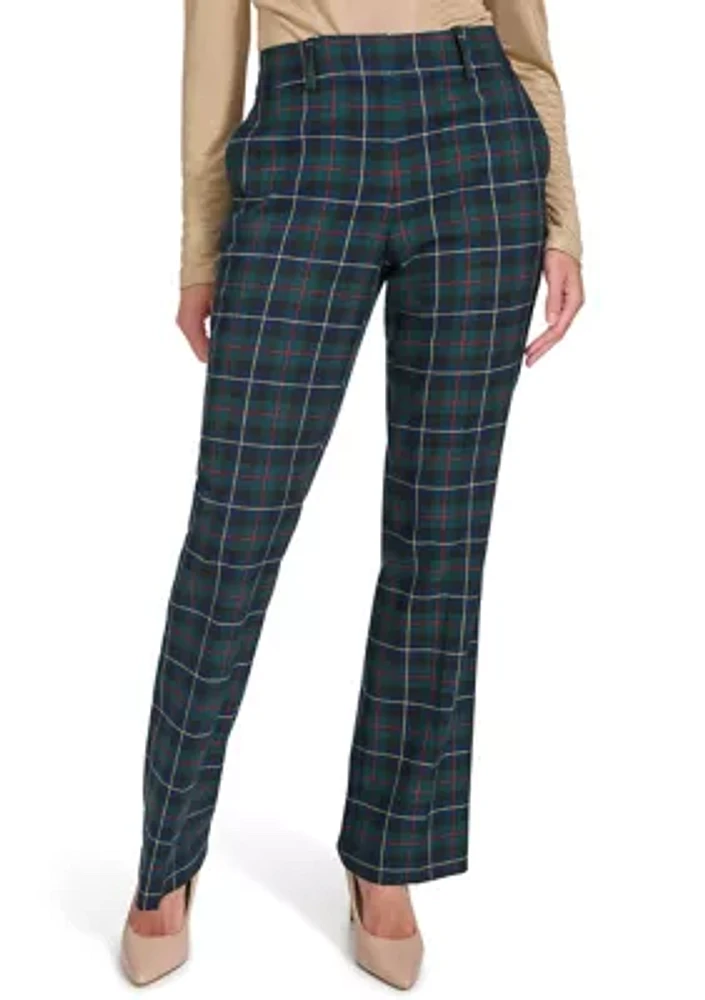 Women's Plaid Sutton Bootcut Trouser Pants