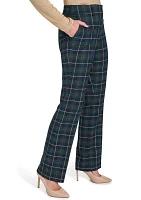 Women's Plaid Sutton Bootcut Trouser Pants