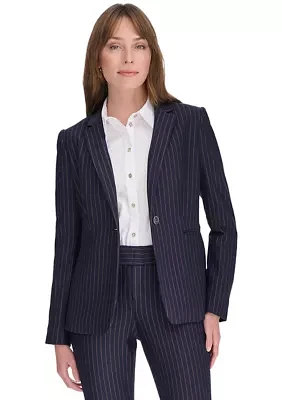 Women's Slim Fit Pinstripe Blazer