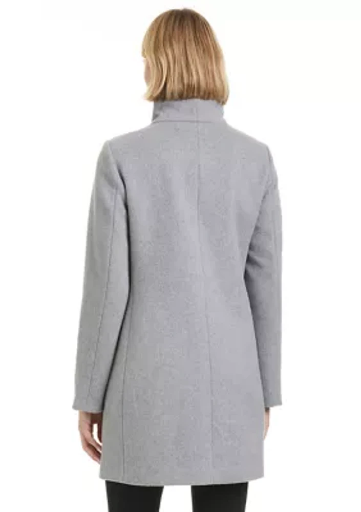 Women's Pearl Button Tailored Wool Coat