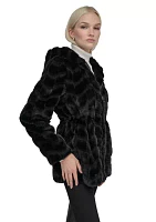 Women's Full Zip Faux Fur Coat