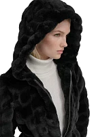 Women's Full Zip Faux Fur Coat