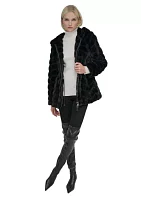 Women's Full Zip Faux Fur Coat