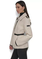 Full Zip Quilted Jacket with Belt