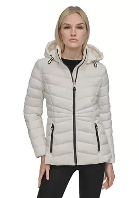 Women's Packable Short Puffer Jacket with Hood