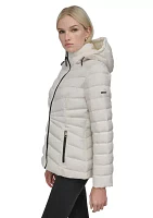 Women's Packable Short Puffer Jacket with Hood