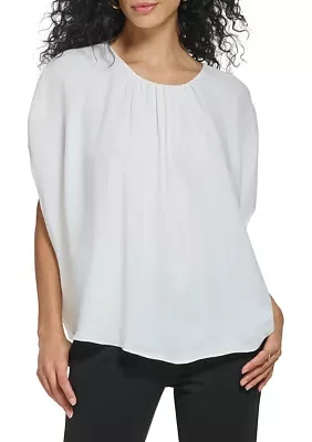 Women's Shirred Crew Neck Top