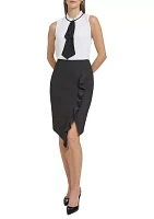 Women's Ruffle Front Twill Skirt