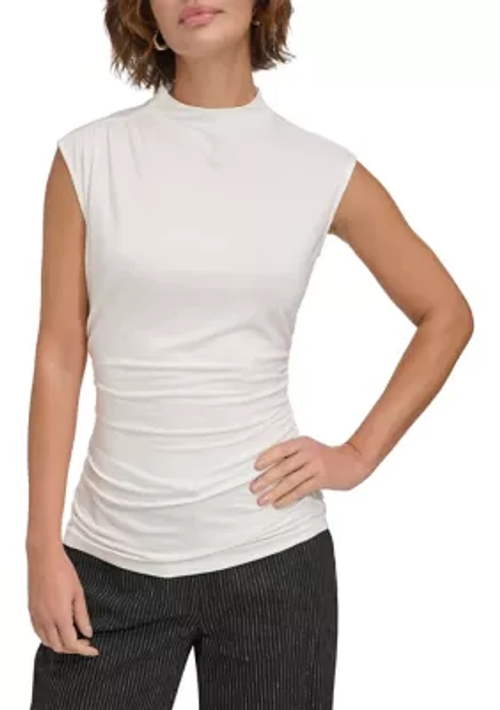 Women's Asymmetric Shirred Top