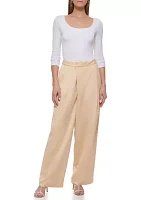 Women's Crossover Pleat Front Trouser Pants