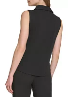 Women's Mix Media Sleeveless Shirt