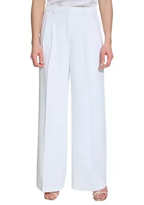 Women's High Waisted Pleated Wide Leg Pants