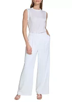 Women's High Waisted Pleated Wide Leg Pants